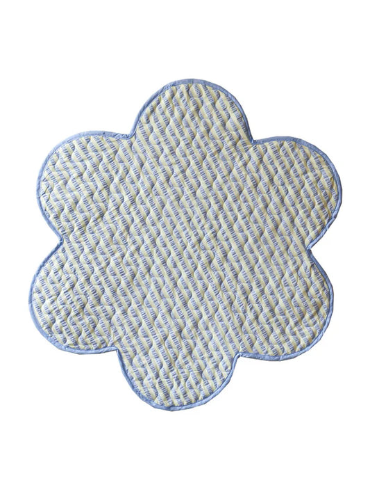 Butter Blue Seersucker Playmat | Mosey Me