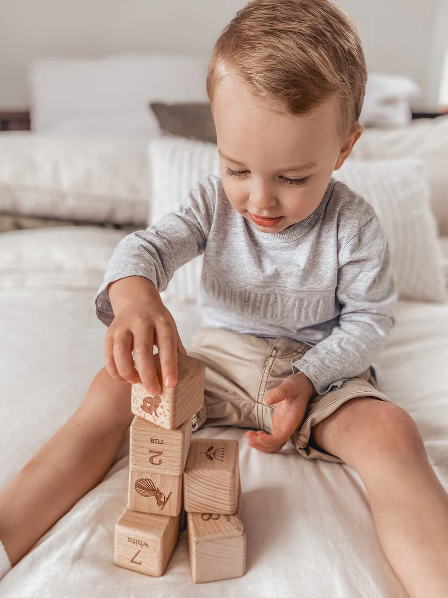 Wooden Block Set - Tahi, Rua, Toru