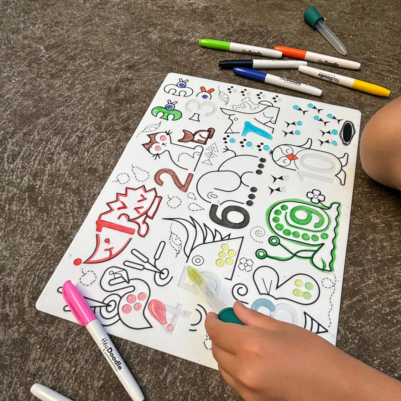 Hey Doodle Reusable Activity Mat - Wild Digits