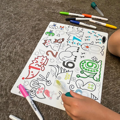 Hey Doodle Reusable Activity Mat - Wild Digits