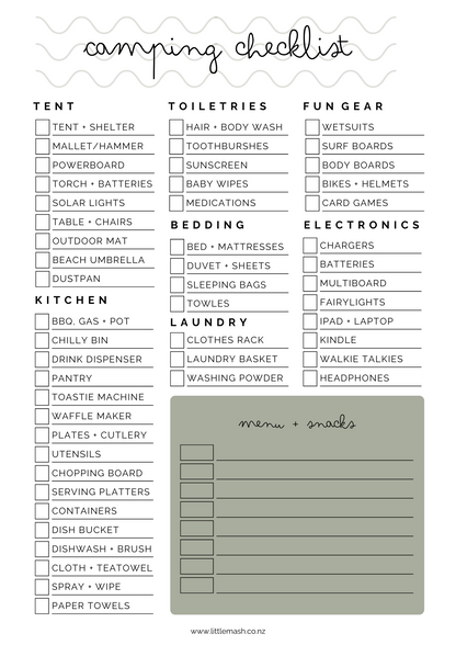 Camping Checklist