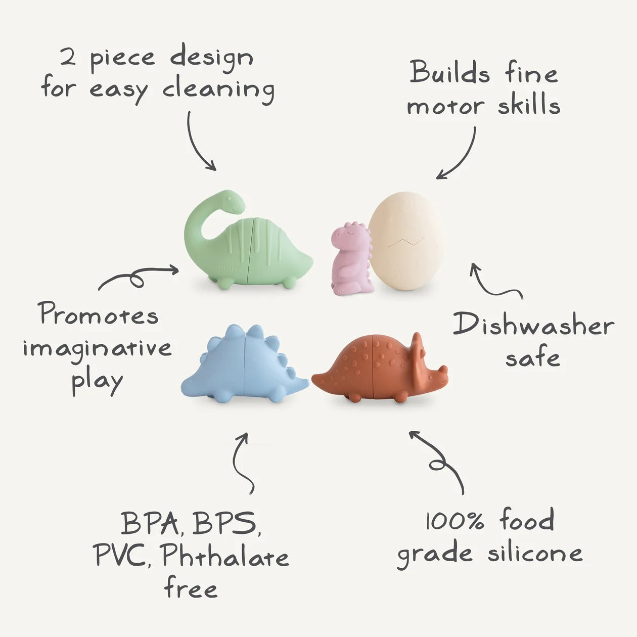 Mushie Dino Bath Play Set