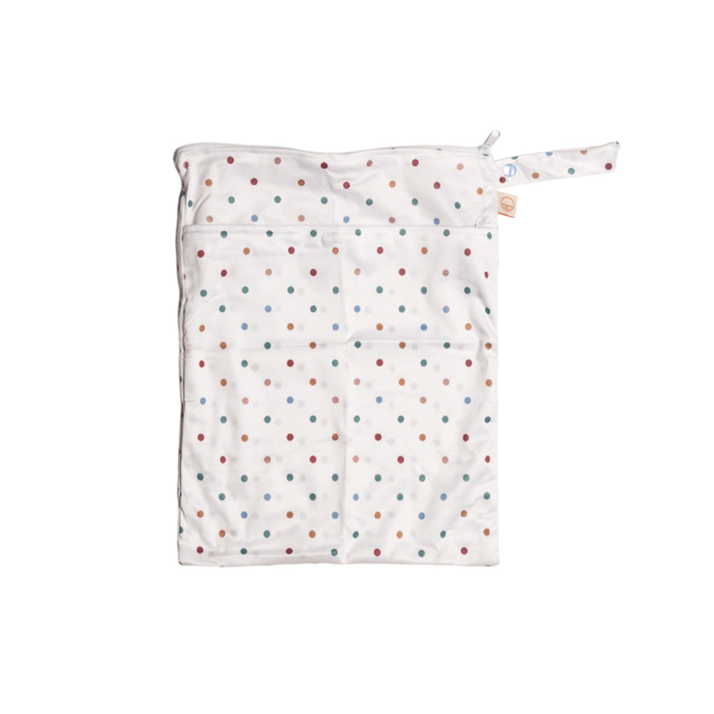 Double Pocket Wetbag - Mint Dots