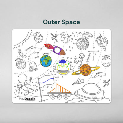 Hey Doodle Reusable Activity Mat - Outer Space