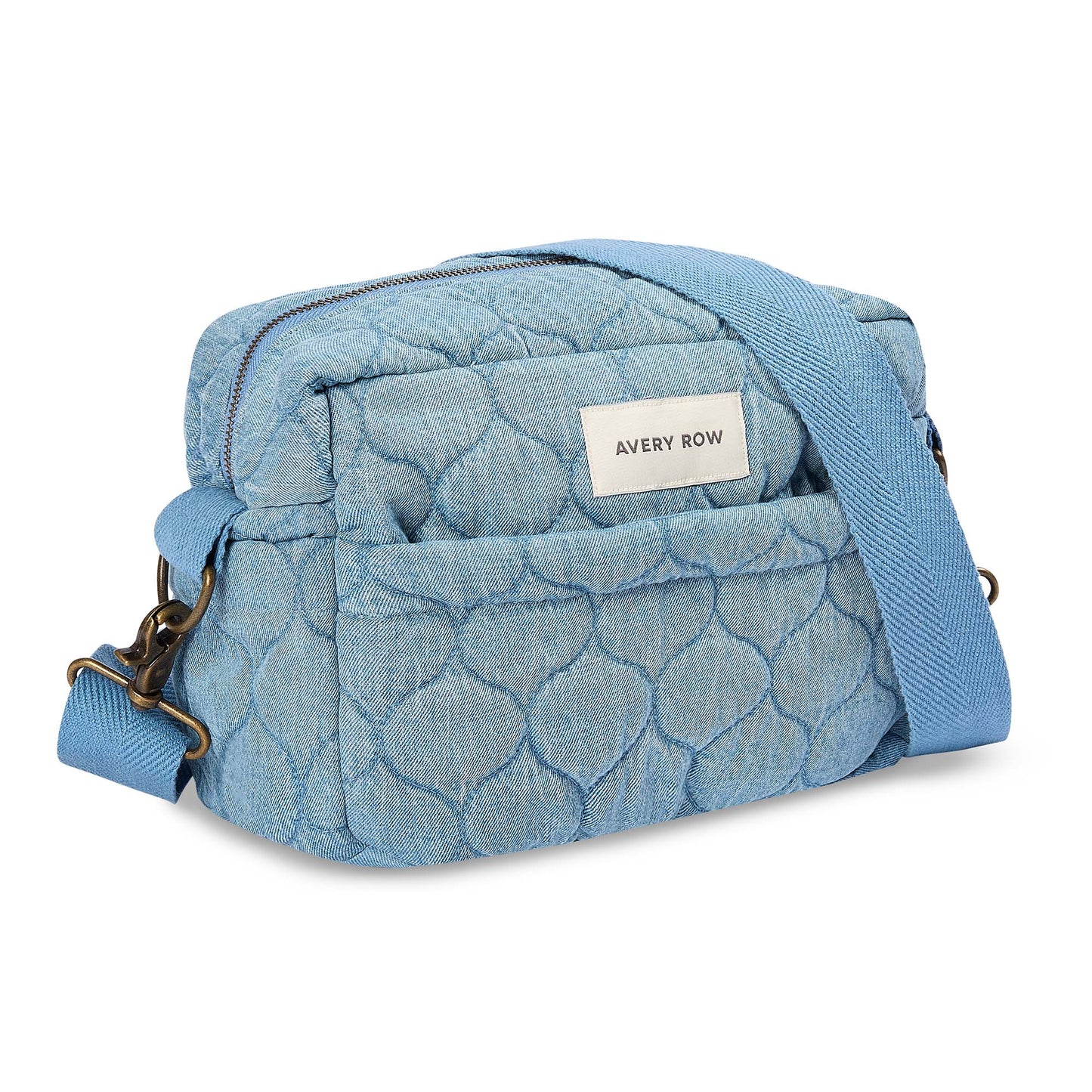 Avery Row | Pram Organiser Bag | Denim, Latte