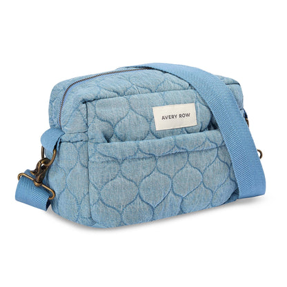 Avery Row | Pram Organiser Bag | Denim, Latte