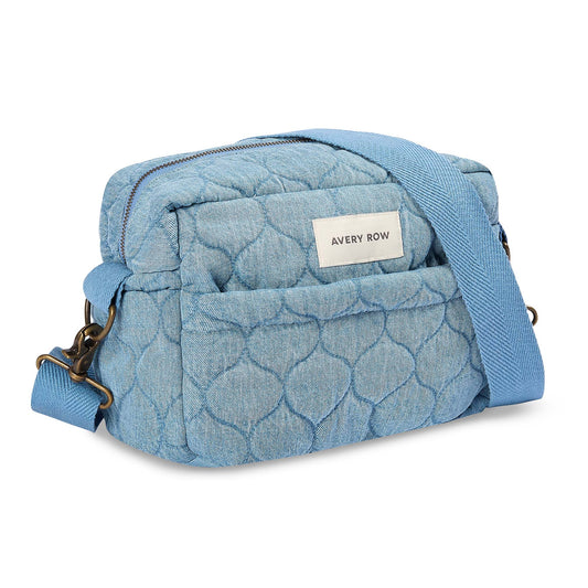 Avery Row | Pram Organiser Bag | Denim, Latte