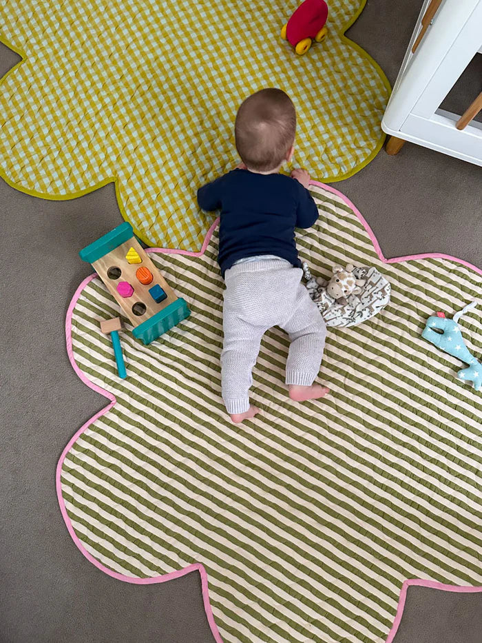 Pistachio Seersucker Playmat | Mosey Me