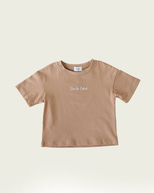 Slowly Logo Tee - Cinnamon