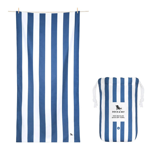 Dock & Bay Adults Beach Towel - Whitsunday Blue Stripe