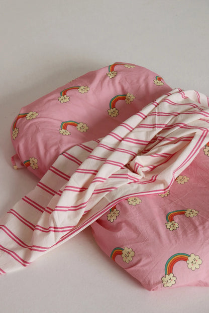 Play Linen Swaddle | Over the Rainbow Pink