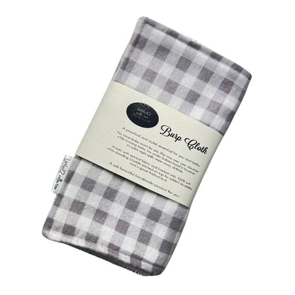 Burp Cloth - Grey Gingham