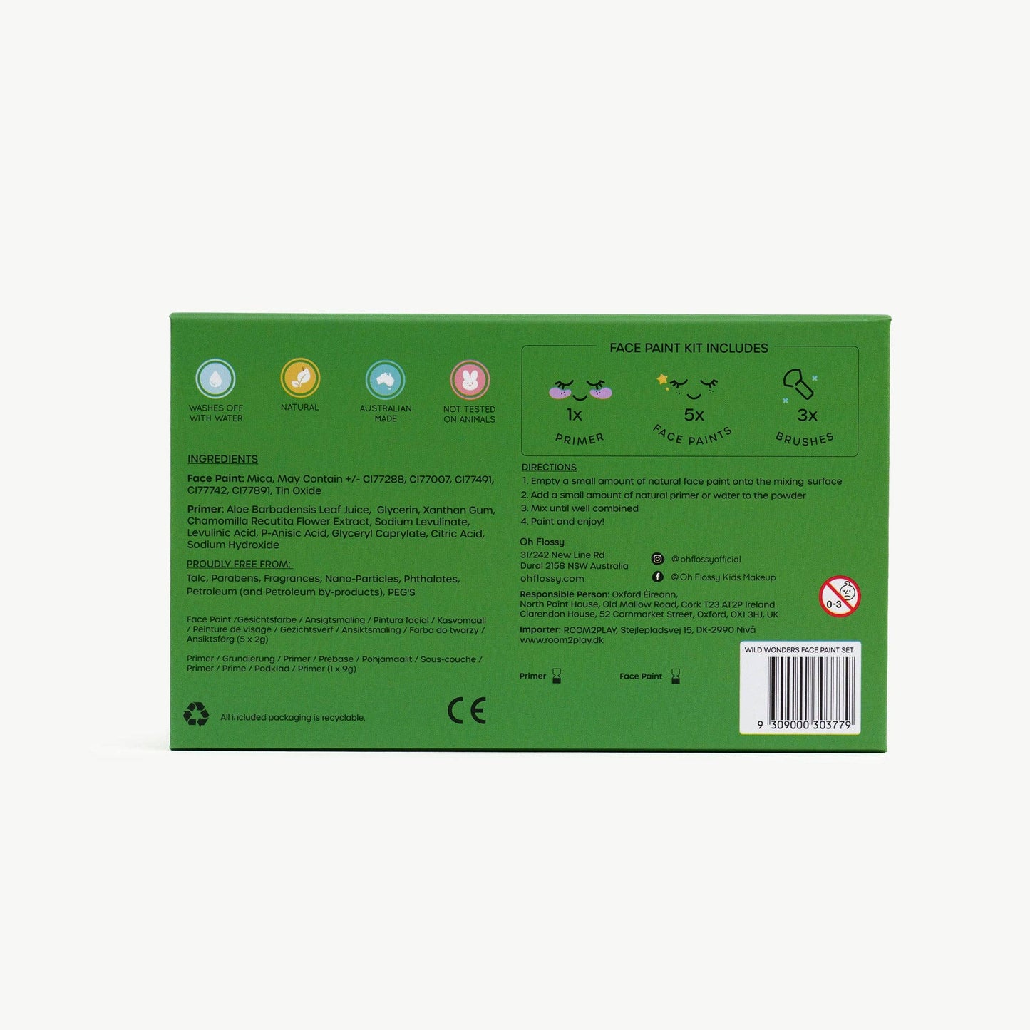 Oh Flossy Wild Wonders Kids Face Paint Set