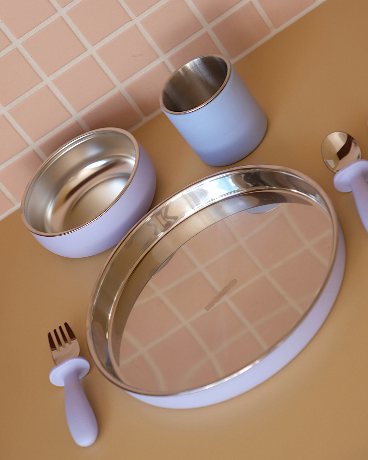 NOMO - Stainless Steel Kids Dining Set | Lavender