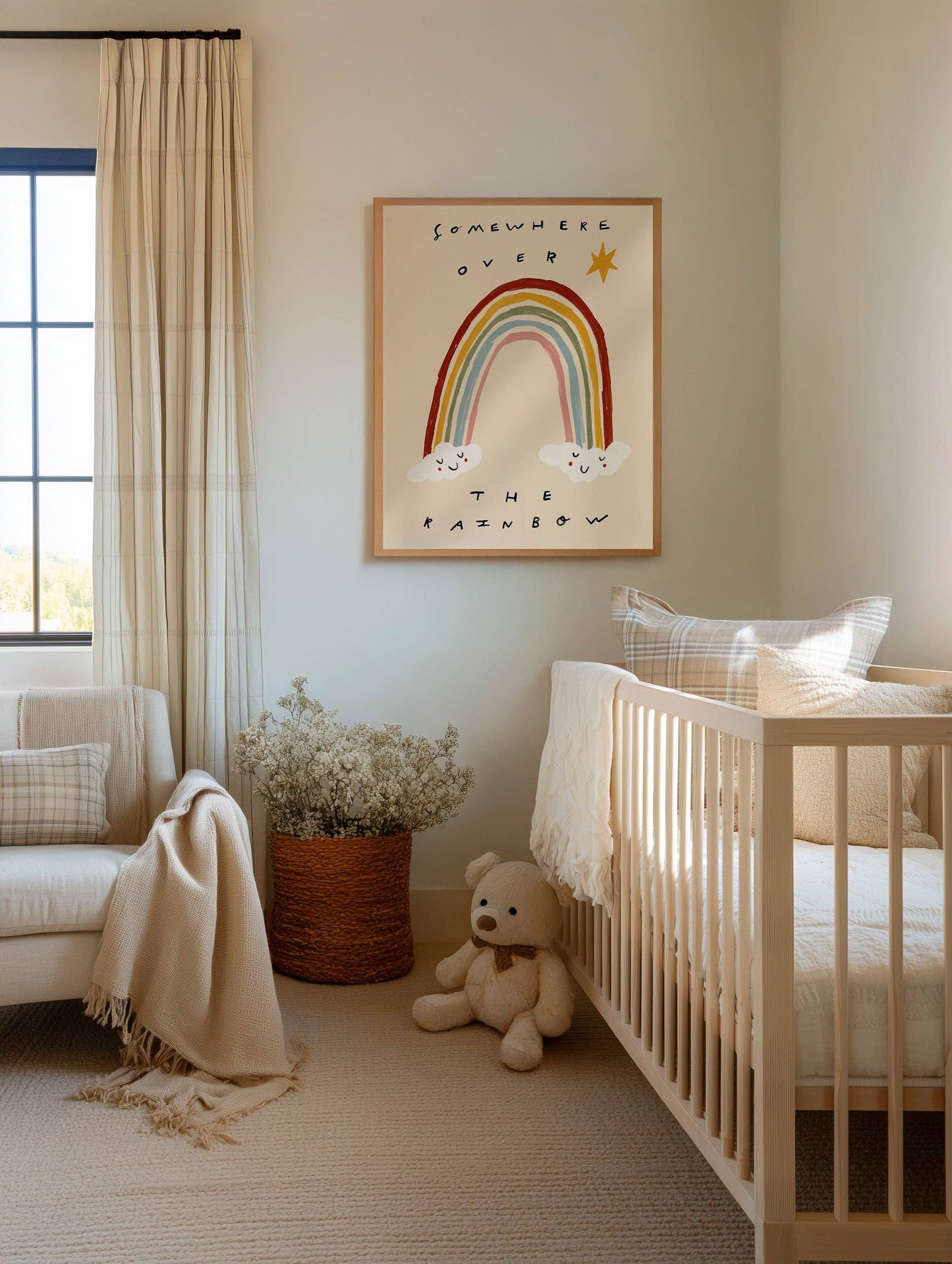 Somewhere Over The Rainbow Nursery Print | A5