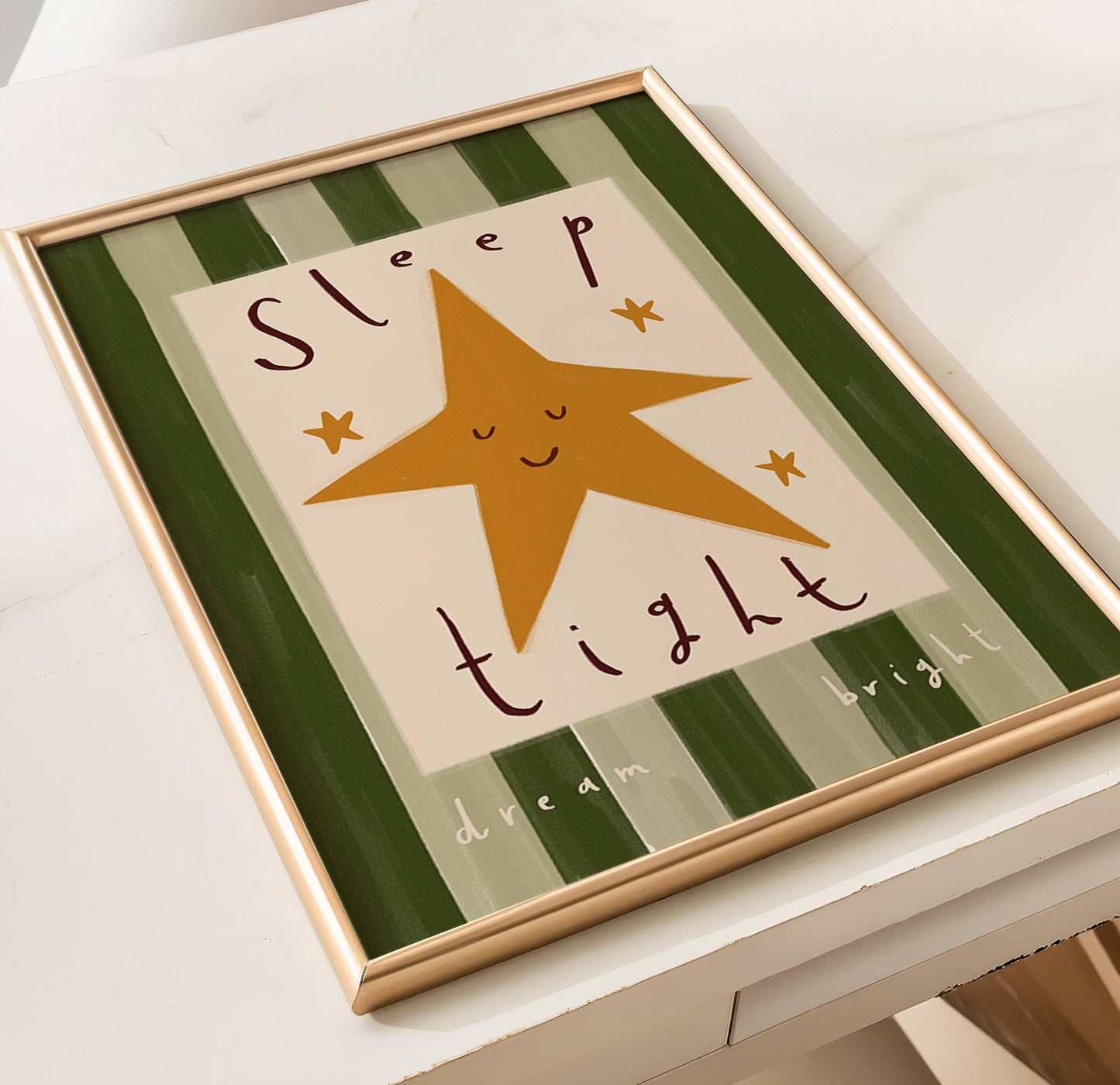 Sleep Tight Dream Bright Nursery Print | A4