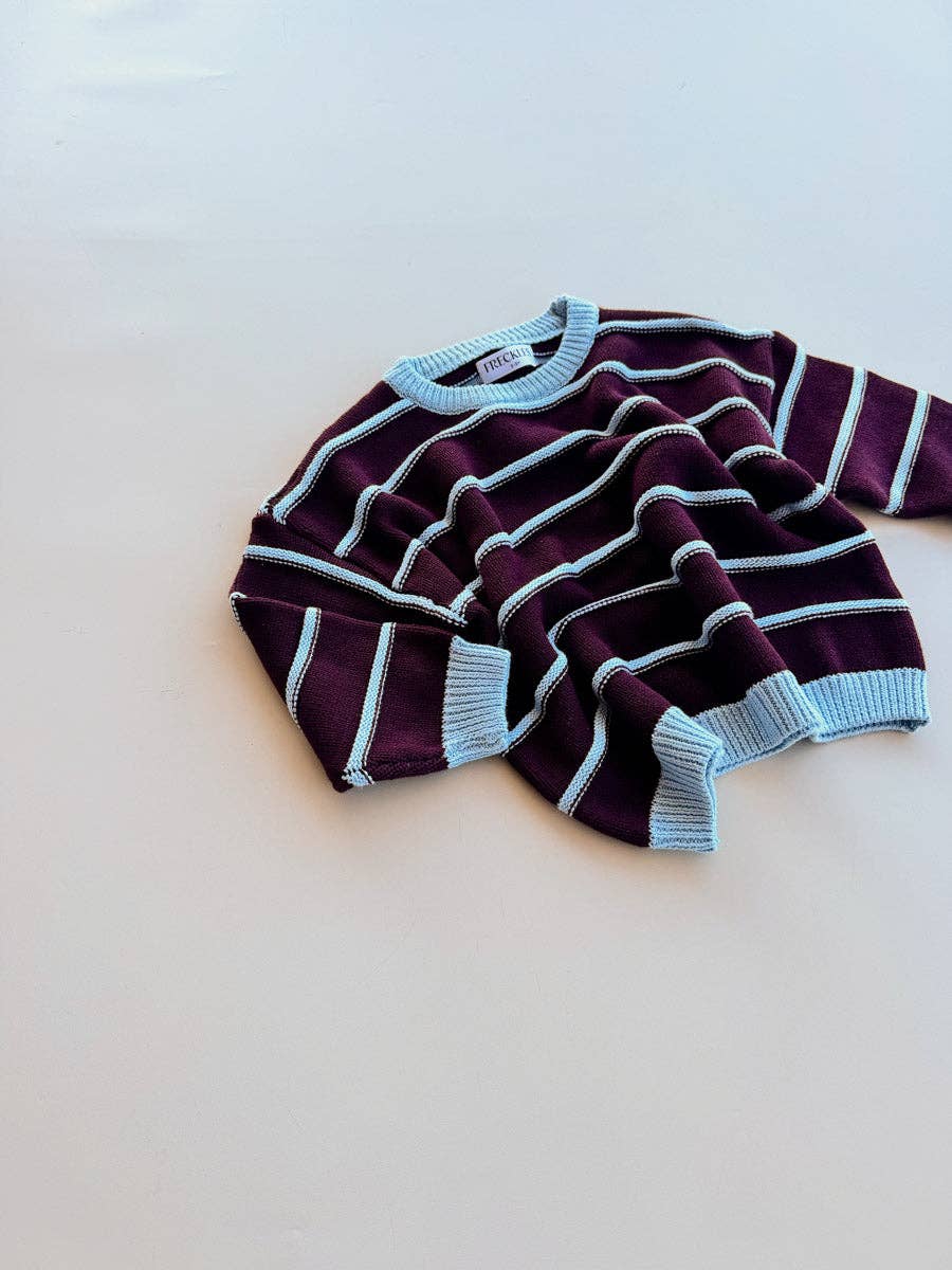 Raised Stripe Jumper | Blackberry/Arctic