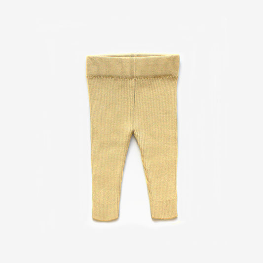 Organic Cotton Rib Knit Leggings - Buttercup