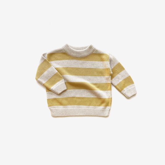 Organic Cotton Knit - Buttercup Rugby Stripe