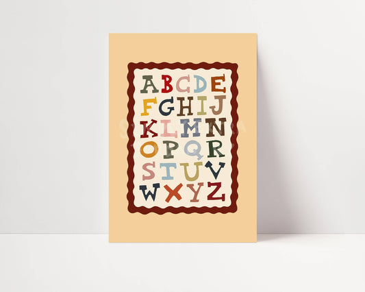 Wild West Alphabet Educational Print | A4