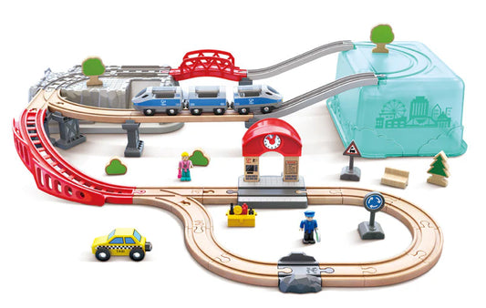 Hape City Train Bucket Set