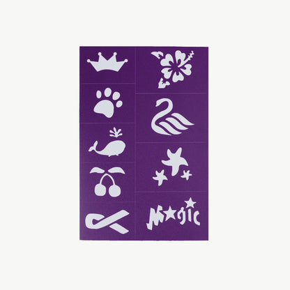 Oh Flossy Reusable Adhesive Face Paint Stencils - Purple