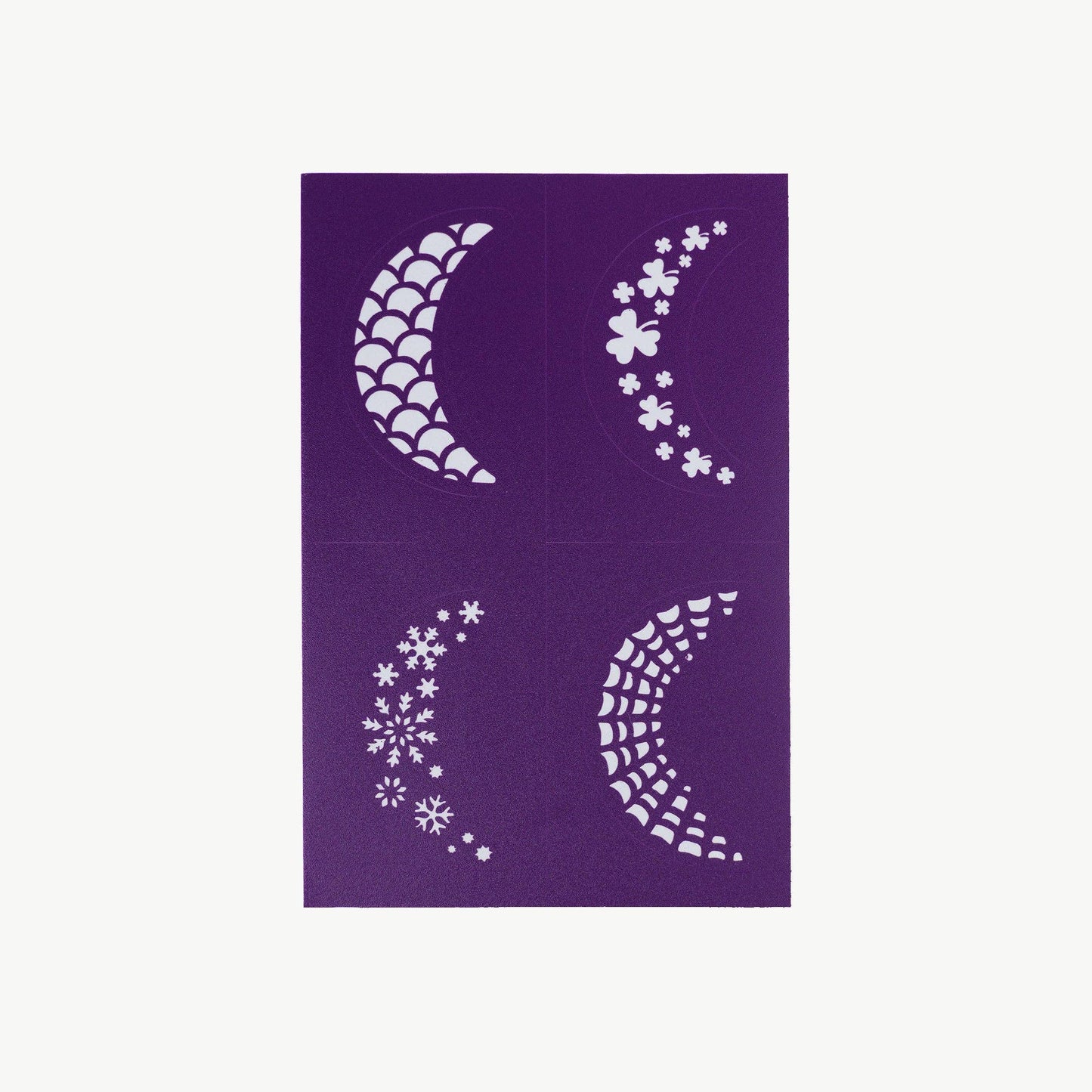 Oh Flossy Reusable Adhesive Face Paint Stencils - Purple