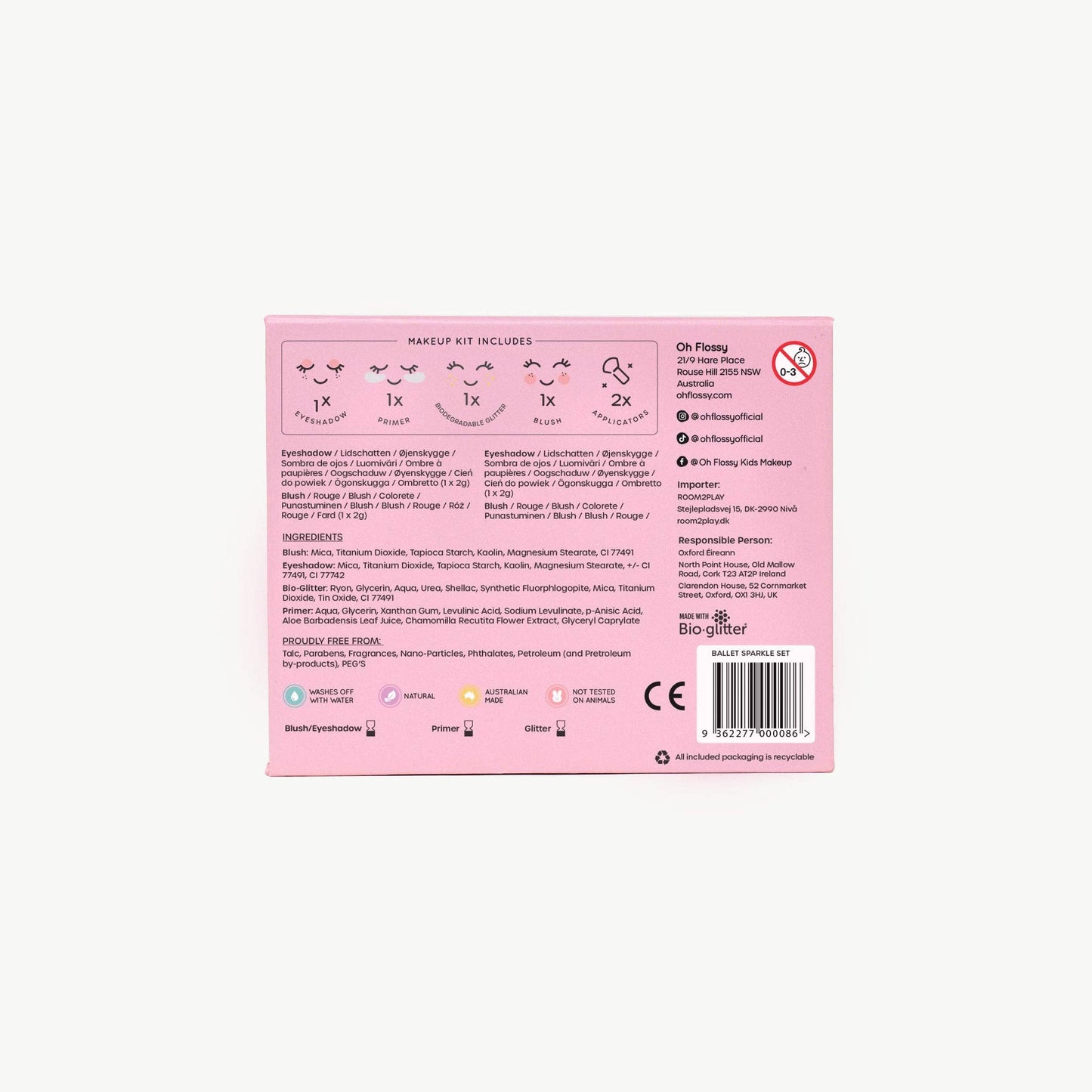 Oh Flossy Ballet Sparkle Makeup & Glitter Set