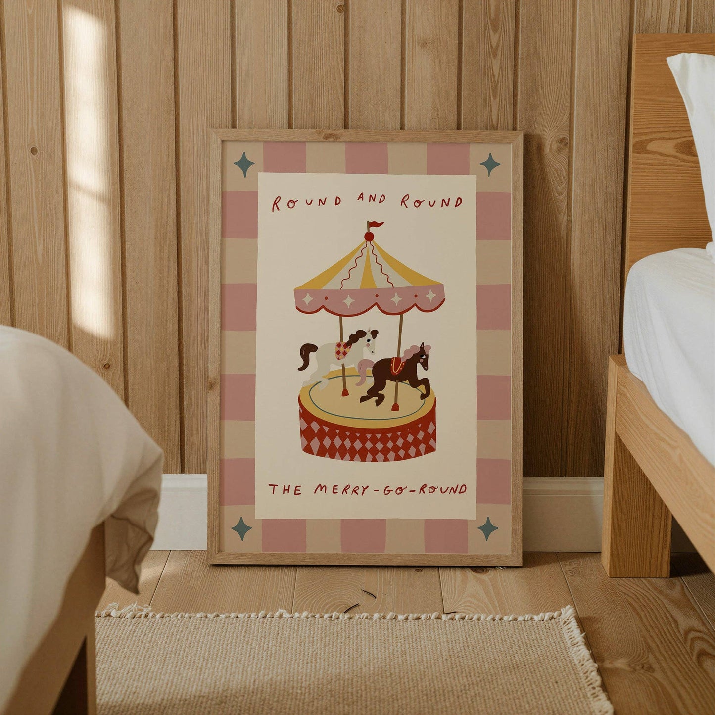 Round The Merry Go Round Print | A4