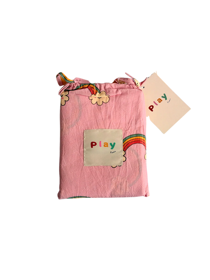 Play Linen Swaddle | Over the Rainbow Pink