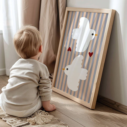 Love Doves Nursery Print | A4