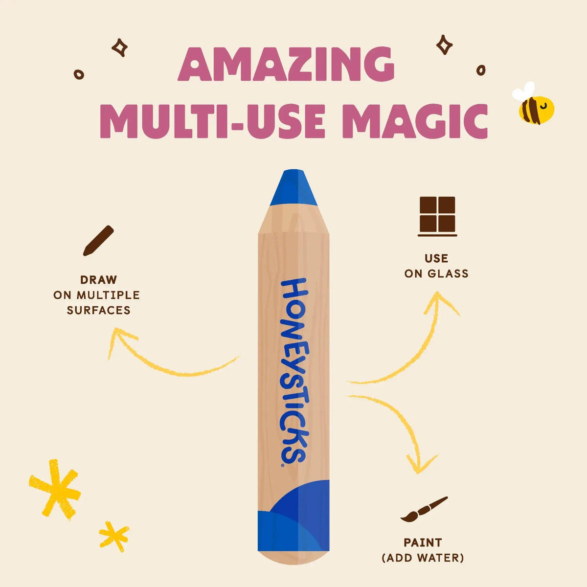 Honeysticks Magic 3-in-1 Beeswax Pencils Little Learners 7pk