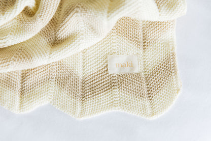 Knit Blanket - Oatmeal Stripe | Maki
