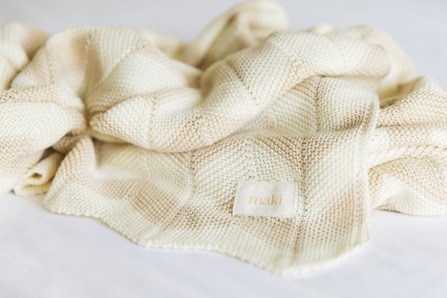Knit Blanket - Oatmeal Stripe | Maki