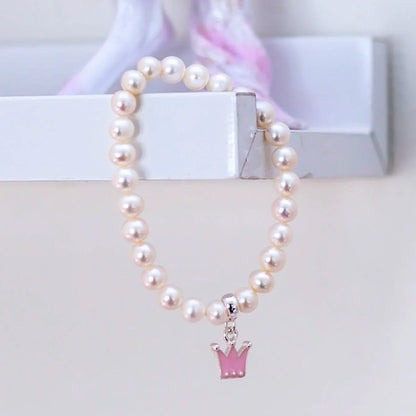 Freshwater Pearl Crown Elastic Bracelet