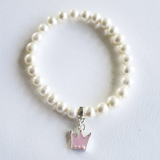 Freshwater Pearl Crown Elastic Bracelet