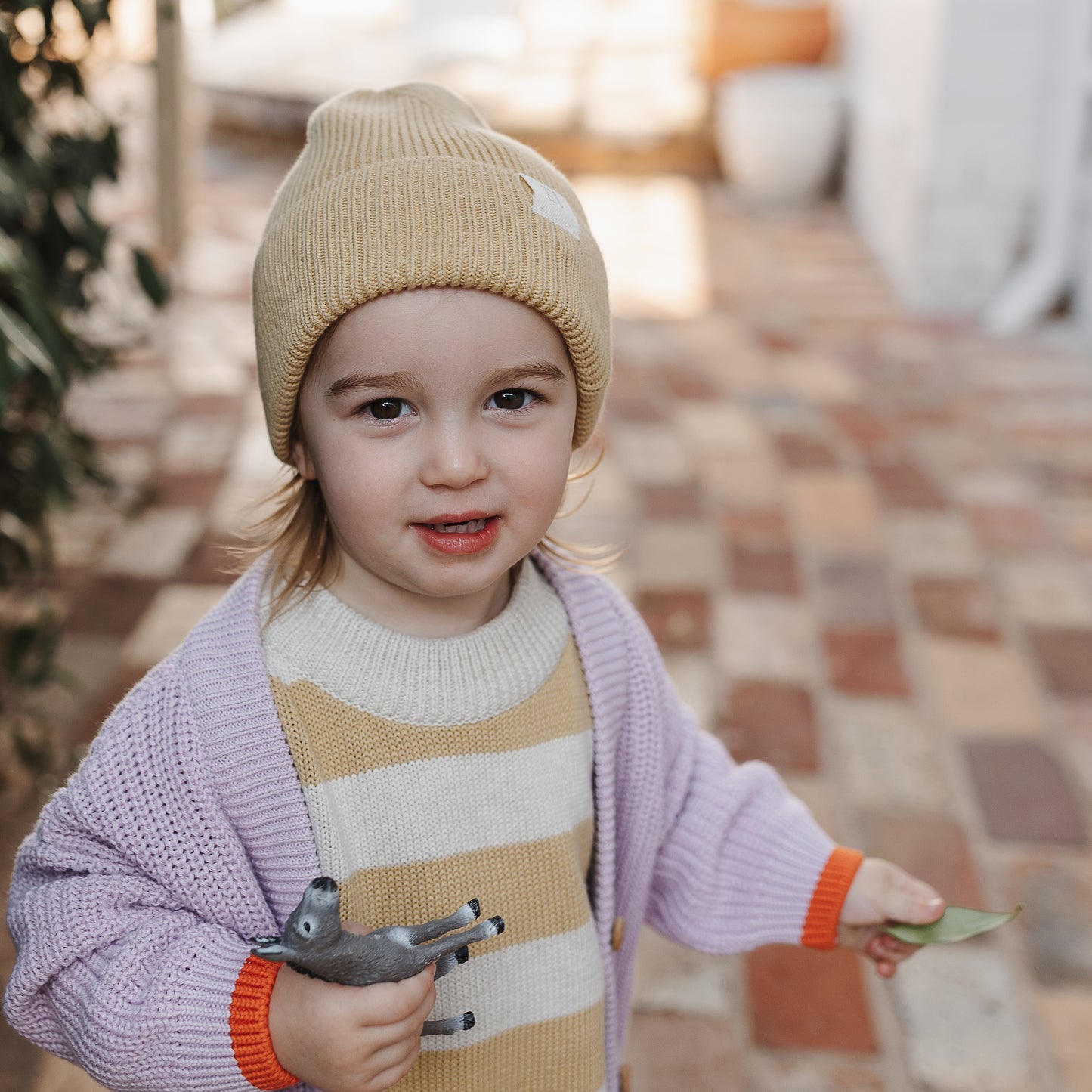 Organic Cotton Knit - Buttercup Rugby Stripe