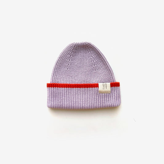 Organic Cotton Rib Beanie - Lilac Dip