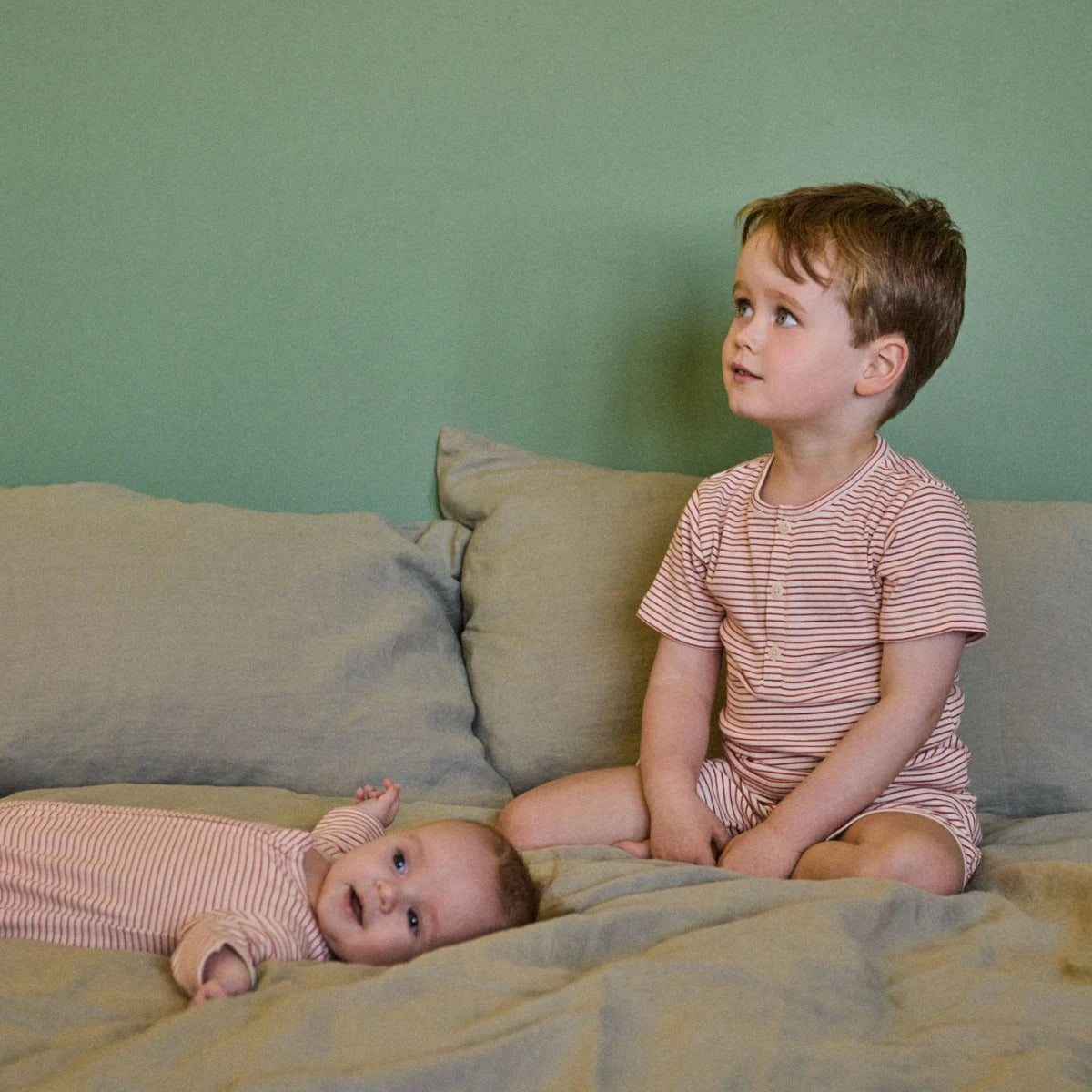 Short Sleeve Pyjama Set - Red Stripe