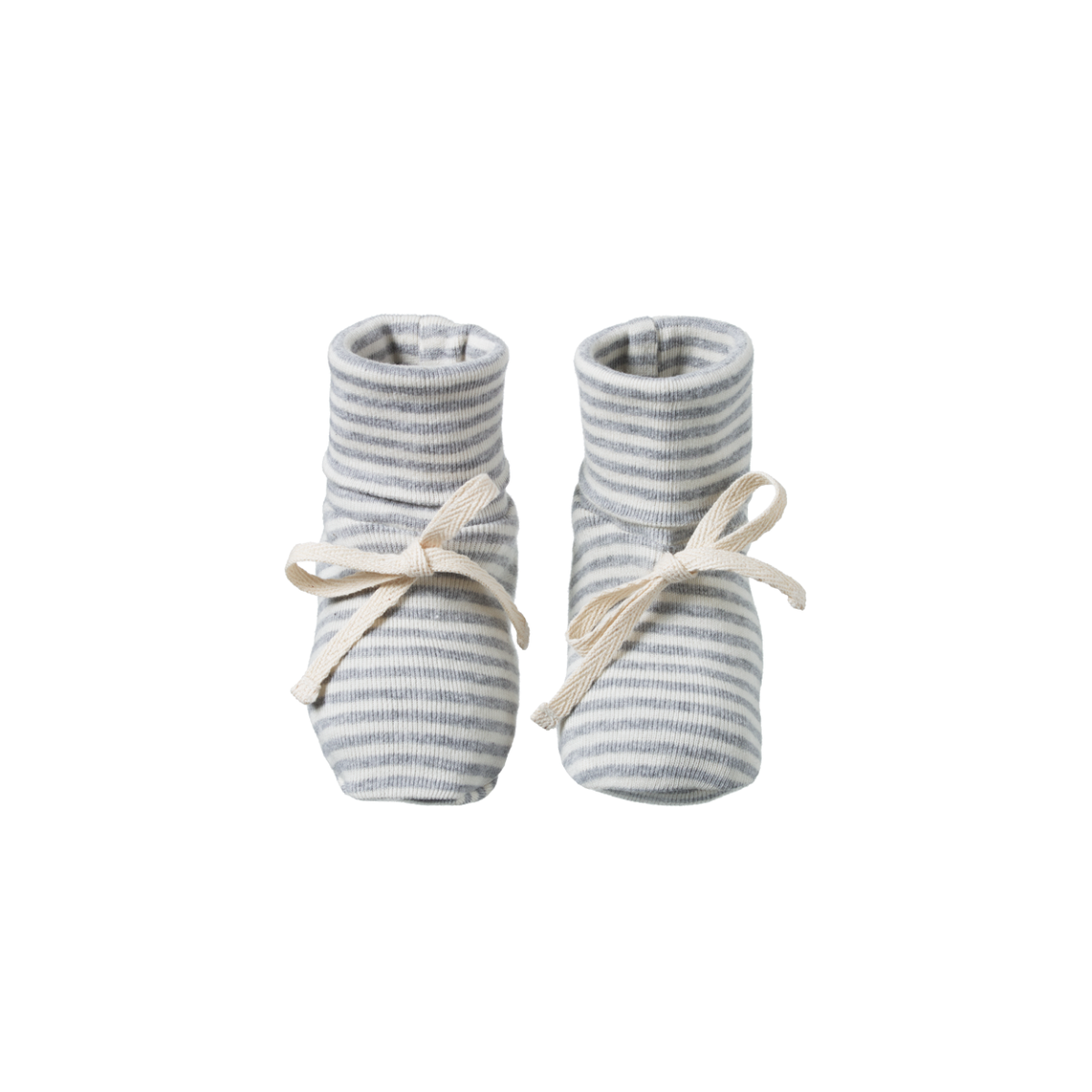 Nature Baby Cotton Booties - Grey Marl Stripe available at Little Mash Boutique