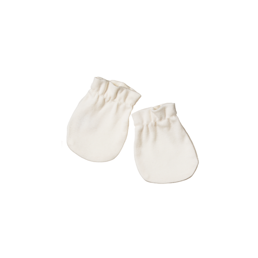 Cotton Newborn Mittens - Cream