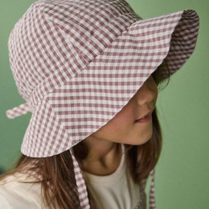 Gingham Sunhat - Twilight Check