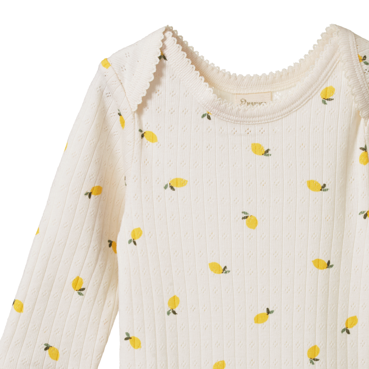 Pointelle Long Sleeve Bodysuit - Lemon Print