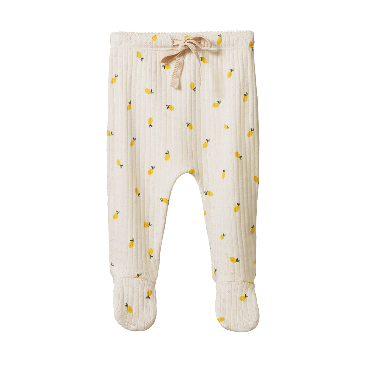 Pointelle Footed Rompers - Lemon Print