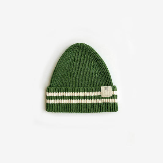 Organic Cotton Rib Beanie - Clover Stripe
