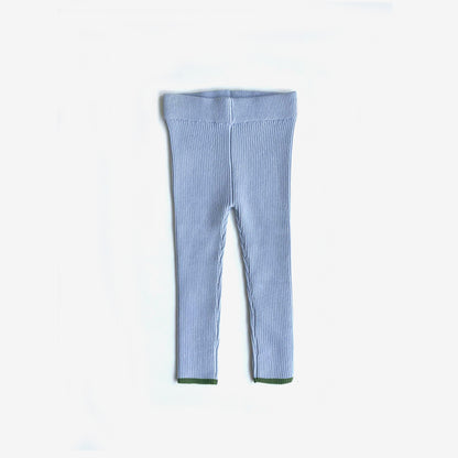 Organic Cotton Rib Knit Leggings - Sky Clover Dip