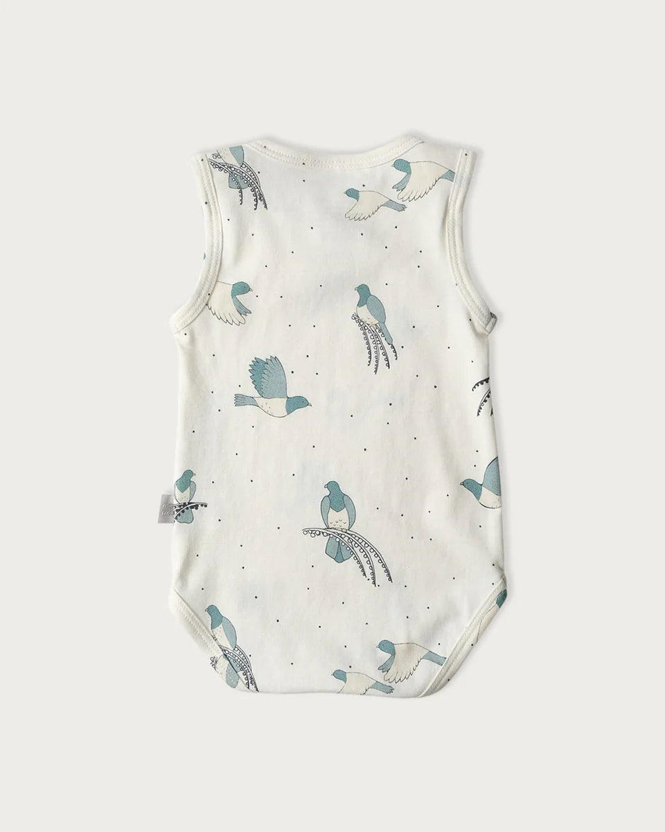 Singlet Bodysuit - Kereru Print