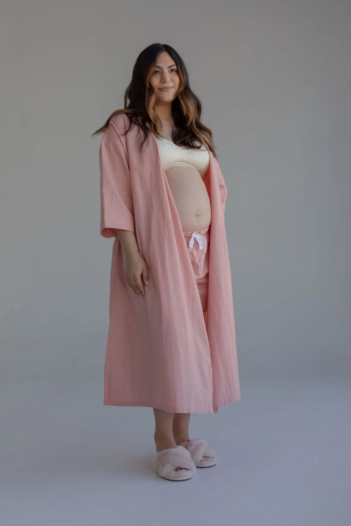 Lola Maternity Essential Everyday Robe - Rose