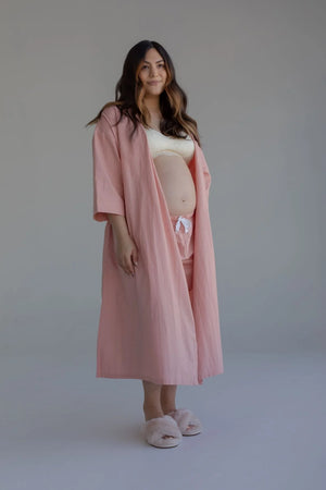Lola Maternity Essential Everyday Robe - Rose