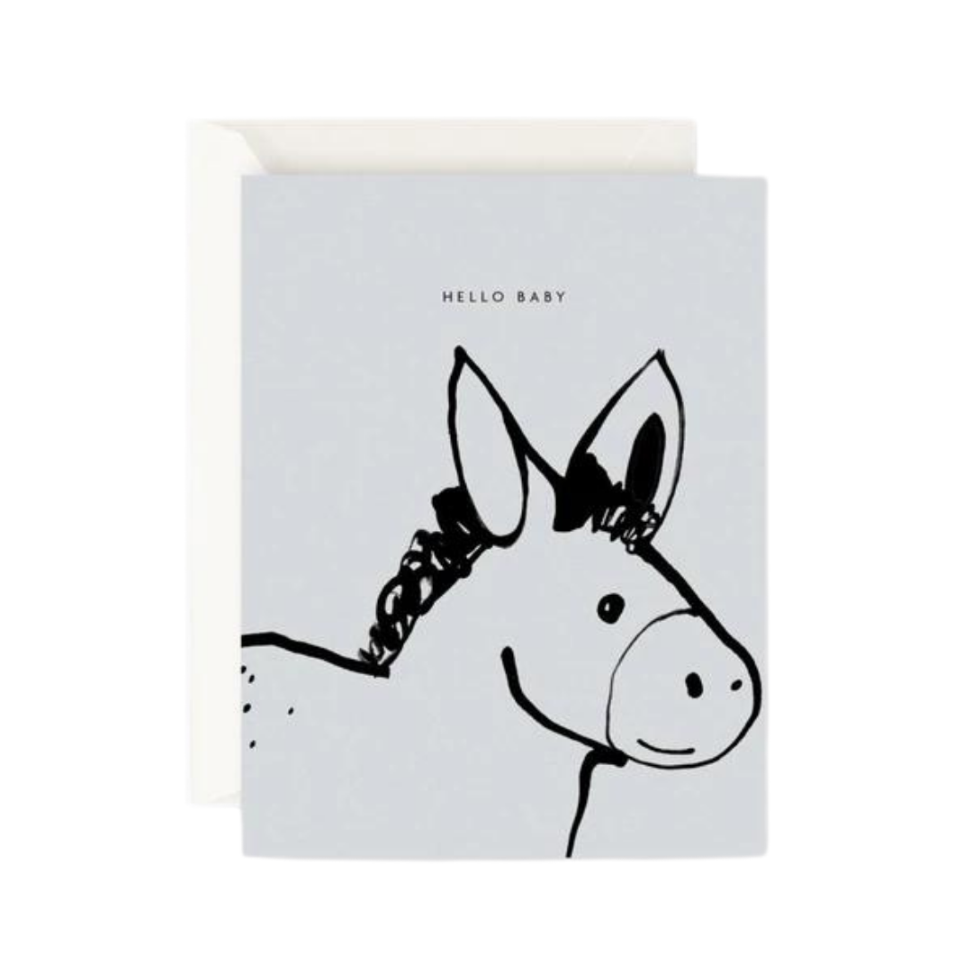 Hello Baby Donkey Card
